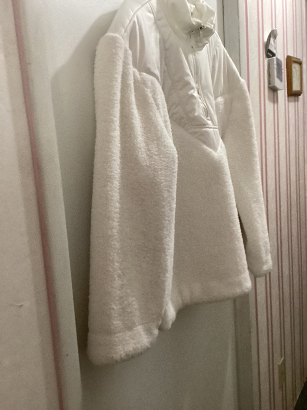 White quarter zip jacket pullover